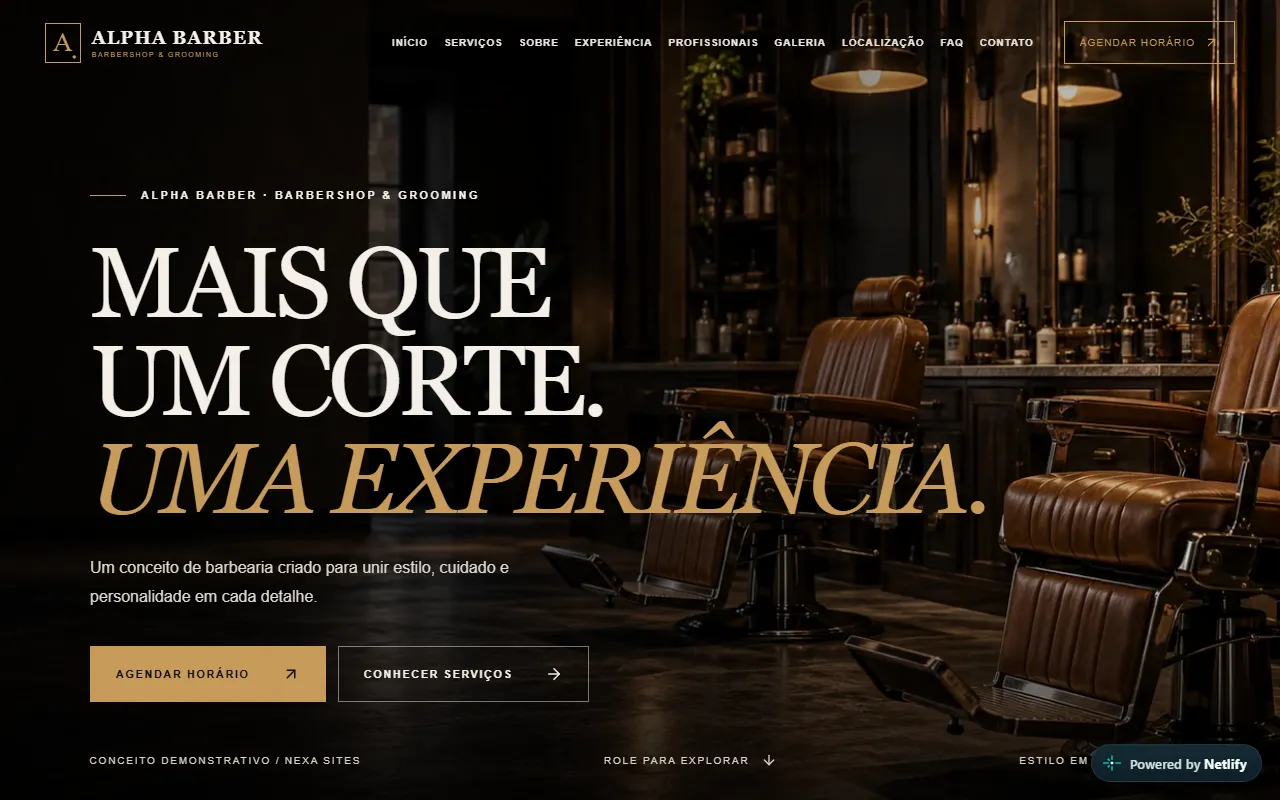 Site da Alpha Barber - Barbearia